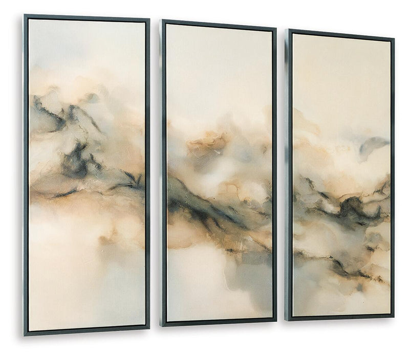 Larrondale - Wall Art Set (Set of 3) - Black / Gray / Brown Signature Design by Ashley®