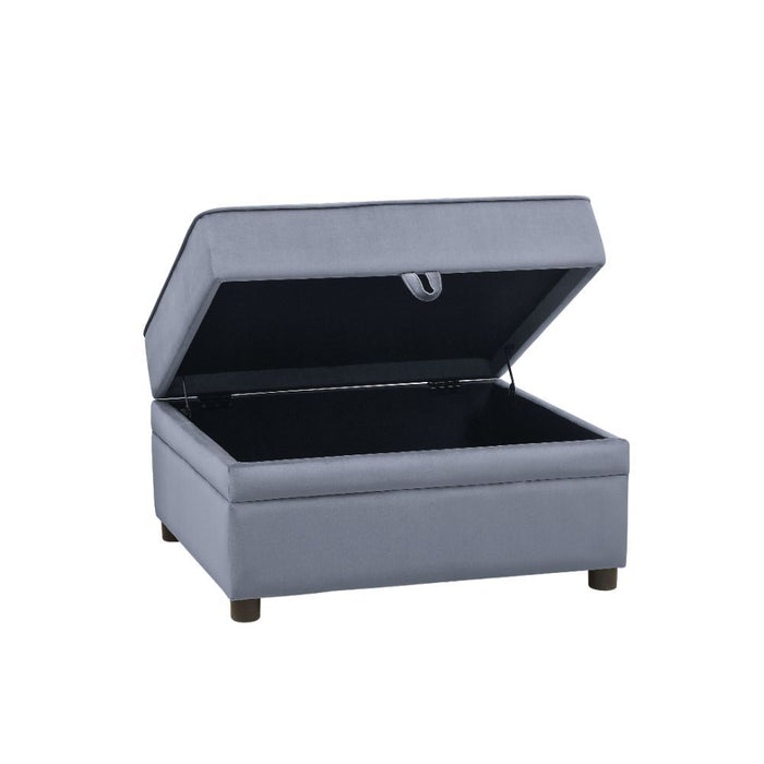 Bois II - Ottoman With Storage - Gray Velvet ACME
