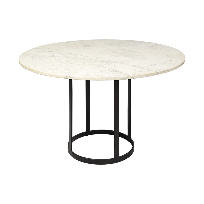 Round Marble Top Dining Table - White