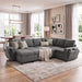 U - Shaped Convertible Sectional Sofa Bed With Storage, USB Charger & Cup Holders Hearth and Haven