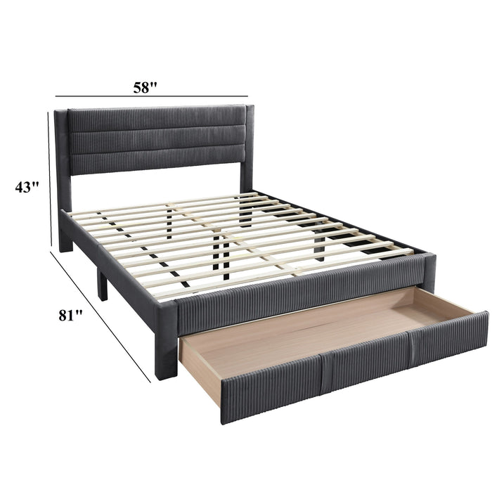 Contemporary Bed With Storage Drawer Home Essentials