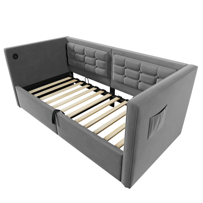 Upholstered Daybed With Hydraulic Storage And USB / Type - C Charging Artistry At Home