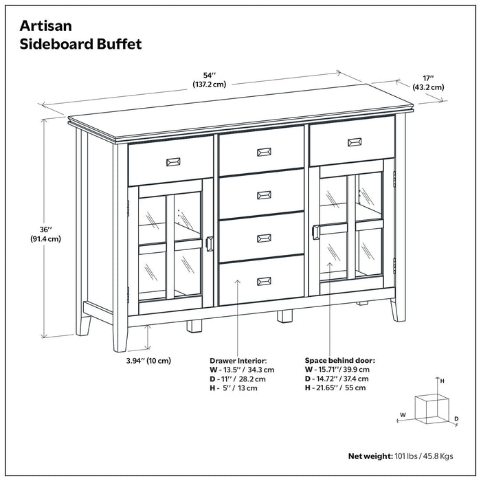 Artisan - Sideboard Buffet - Rustic Brown Simpli-Home