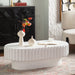 Fluted Storage Table With Lift Off Lid - Cream White Home Essentials