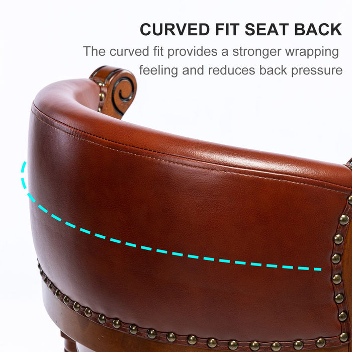 Cow Top Leather Wooden Bar Stools Box - Brown / Blue Home Essentials