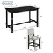 5 Piece Counter Height Dining Set, Classic Elegant Table And 4 Chairs - Espresso / Beige Hearth and Haven
