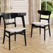 Dining Chairs With Upholstered Seat (Set of 2) - Black / Light Beige Noble House