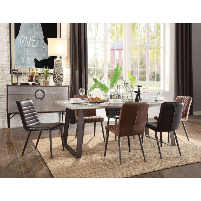 Kaylia - Dining Table - Aluminum & Gunmetal ACME
