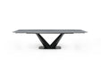 9436 - Ceramic & Metal Dining Table - Gray / Black Extravaganza Collection