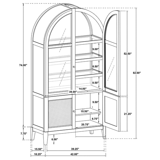 Kimpton - 4 Door Dining Display Cabinet - Beige Furniture Max