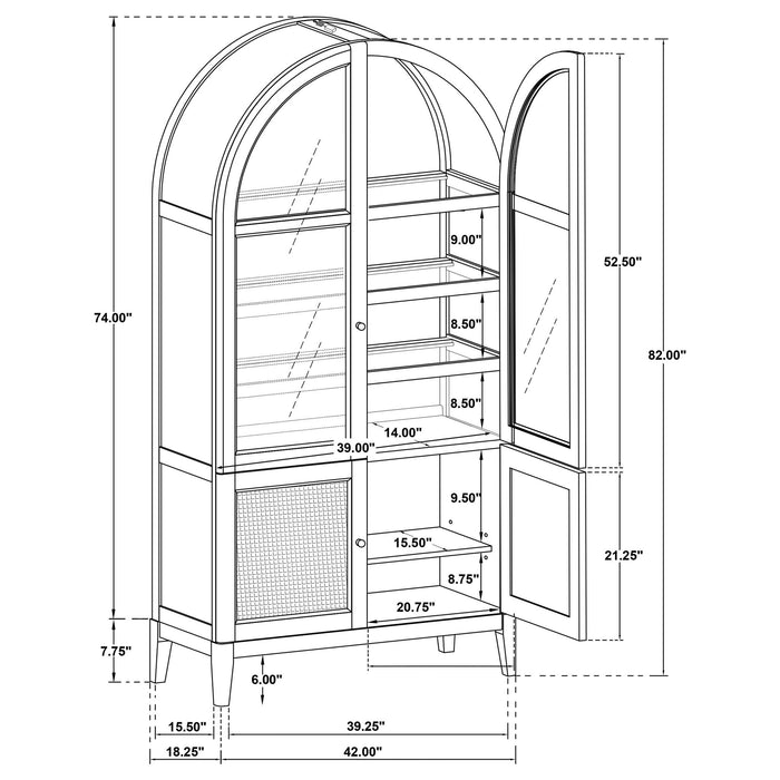 Kimpton - 4 Door Dining Display Cabinet - Beige Furniture Max