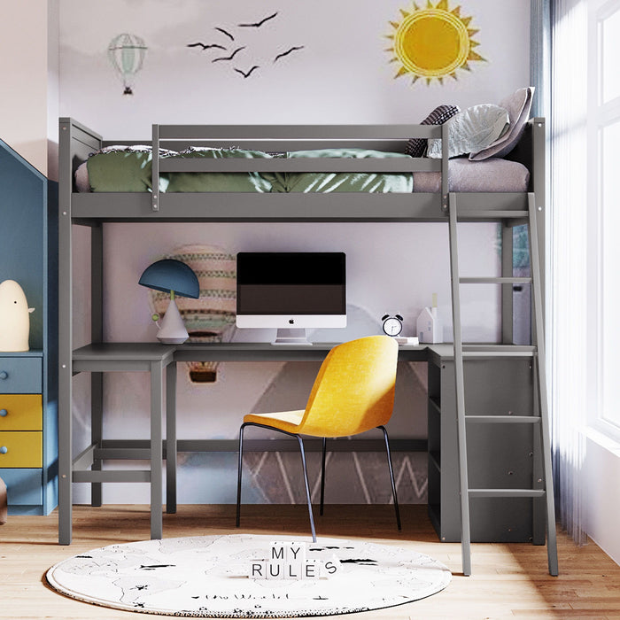 Loft Bed With Shelves With Desk DreamHaus