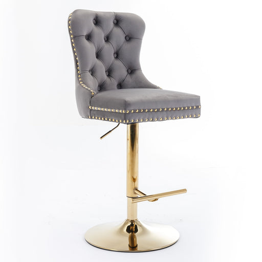 Thick Swivel Barstools Adjusatble Seat Height From 25-33", Modern Upholstered Bar Stools With Backs Comfortable Tufted For Home Pub And Kitchen Island (Set of 2) Home Essentials