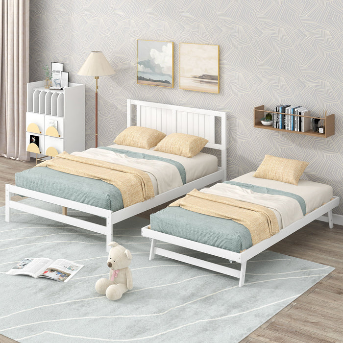 Platform Bed With Adjustable Trundle Hearth and Haven