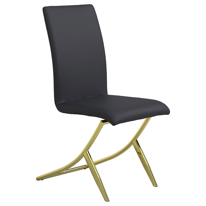 Dining Chairs (Set of 2) - Black / Gold Furniture Max