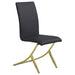 Dining Chairs (Set of 2) - Black / Gold Furniture Max