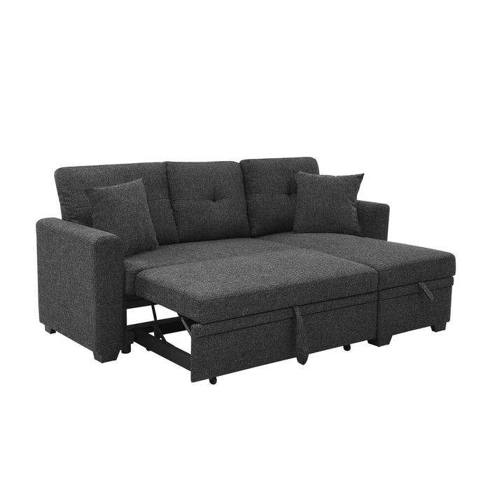 Upholstered Sectional With Pull Out Bed And Chaise Storage Home Essentials