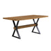 Farmhouse Style X Shaped Legs Dining Table With Moulded Details - Brown Noble House