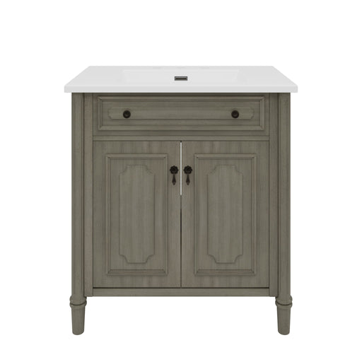 Vintage Bathroom Vanity With Sink, Rustic Cabinet With Soft Close Doors Noble House