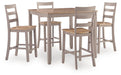 Harperfeld - Dining Room Counter Table Set (Set of 5) - Natural / Gray Signature Design by Ashley®