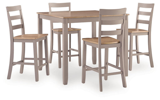 Harperfeld - Dining Room Counter Table Set (Set of 5) - Natural / Gray Signature Design by Ashley®