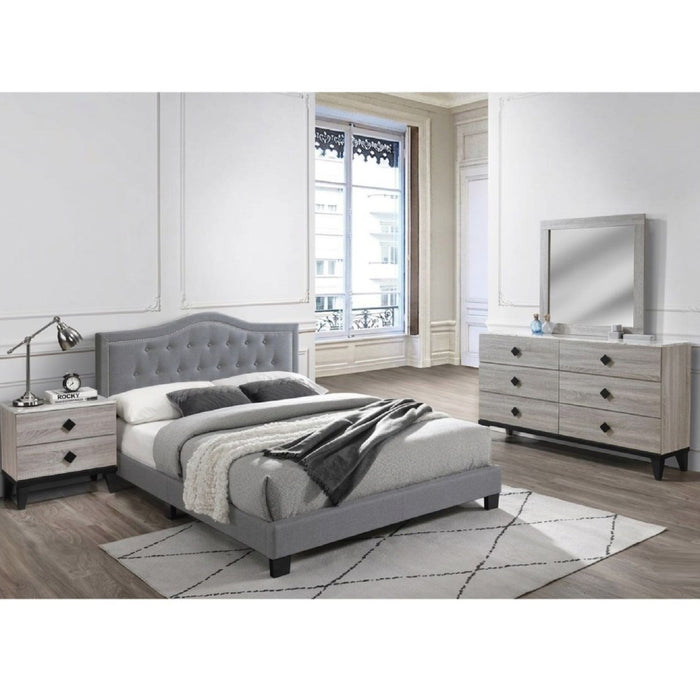 European Style Bed, Button Tufted Headboard Home Essentials