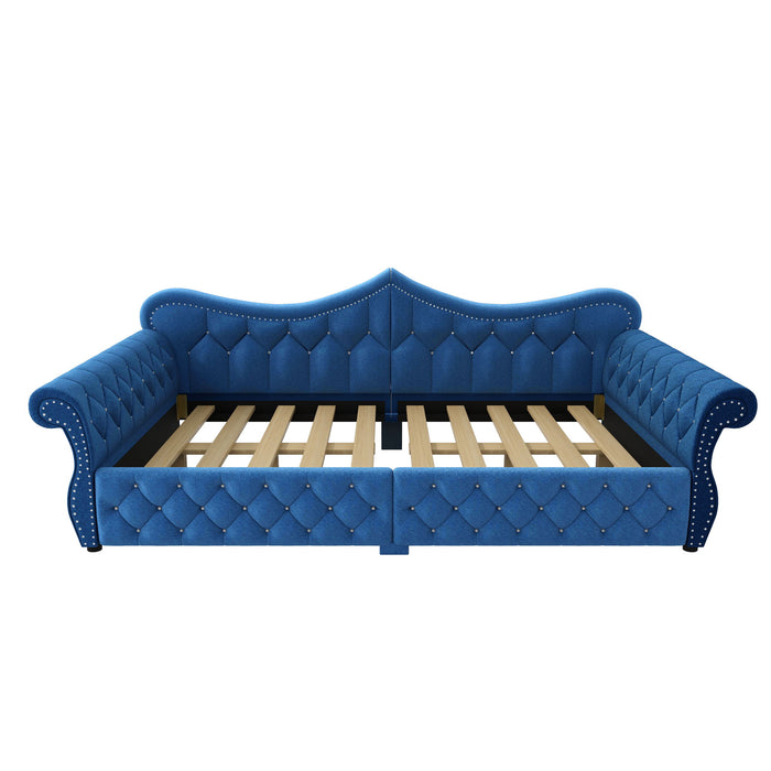 Upholstered Daybed With LED Lighting And Nailhead Trim Dreamland
