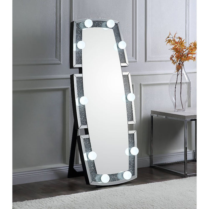 Noralie - 63" X 26" Floor Mirror With Faux Diamonds - Mirrored ACME