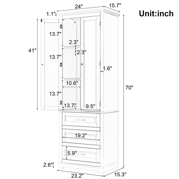 Storage Cabinet With 3 Drawers For Bathroom Hearth and Haven