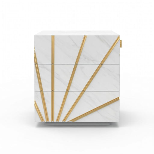 Oro - Nightstand 3 Drawers - White Franco Spain