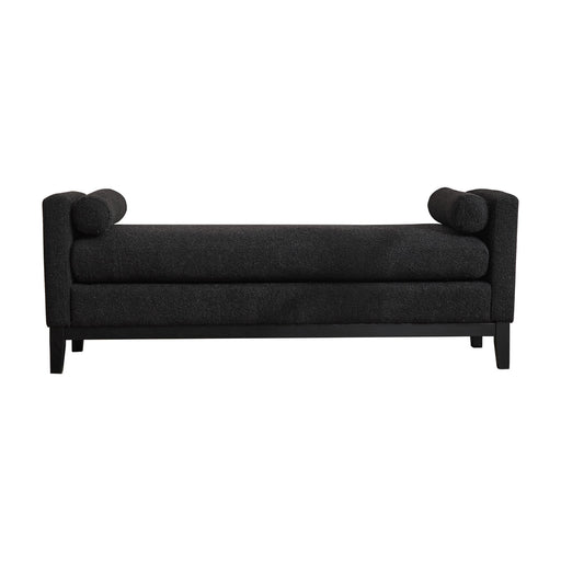 Upholstered End Of Bed Bench With Arms, 2 Bolsters For Bedroom - Black Home Essentials