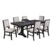 7 Piece Set, Trestle Dining Table And 6 Side Chairs With Cutout Back - Black / Charcoal / White Home Essentials