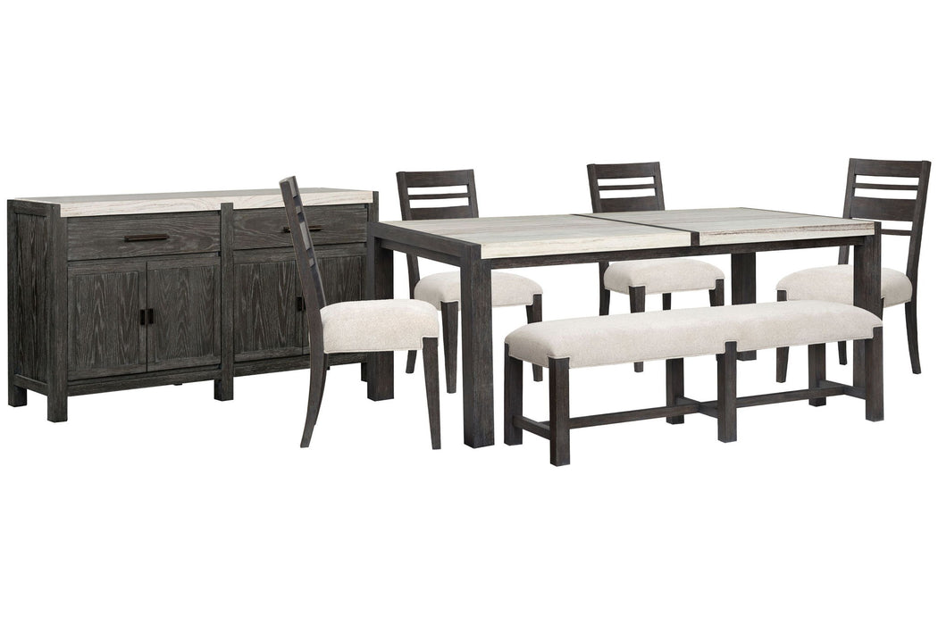 Plum Creek - 7 Piece Rectangular Dining Table Set Magnussen Furniture