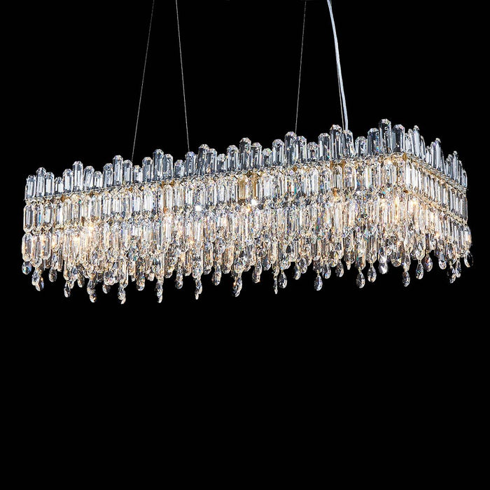Michael Amini Lighting - Royal Crown Rectangular 12-Light Crystal Chandelier - Clear Michael Amini