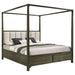 Sundance - Queen Canopy Bed With Upholstered Headboard - Dark Brown Furniture Max