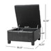 Square Tufted Indoor Ottoman With Lift-Top Storage Noble House