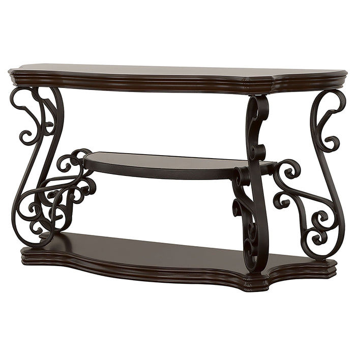 Gretta - Merlot 2 Shelf Sofa Console Table - Brown Furniture Max