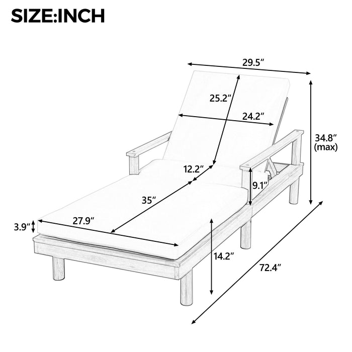 5 Position Adjustable Outdoor Chaise Lounge Hearth and Haven