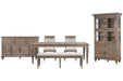 Lancaster - 6 Piece Extendable Rectangular Dining Table Set Magnussen Furniture