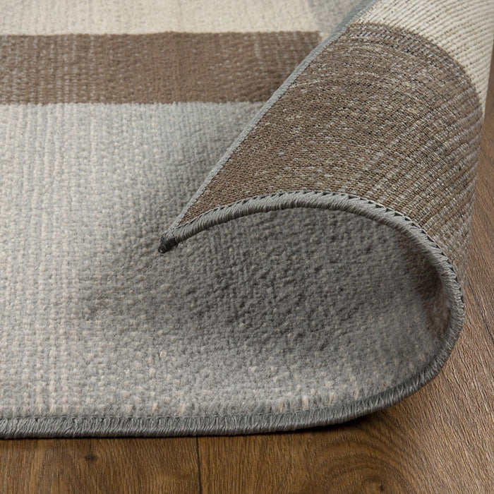 8' Patchwork Power Loom Stain Resistant Runner Rug - Gray