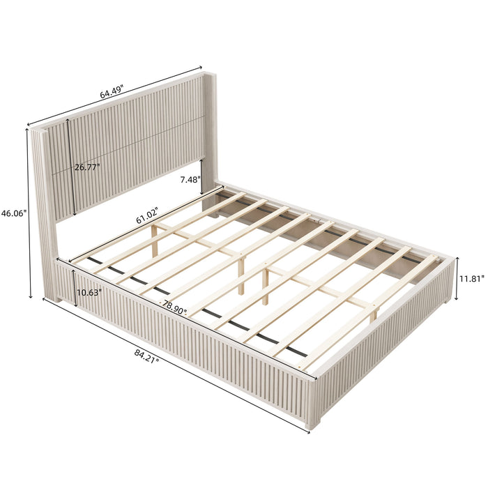 Platform Bed Frame With Headboard, Floor Standing Design Home Essentials