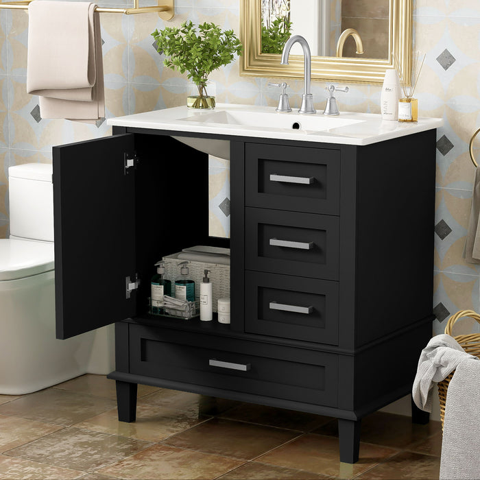 Bathroom Vanity, Modern Bathroom Cabinet With Sink Combo Set, Bathroom Storage Cabinet With A Soft Closing Door And 3 Drawers, Solid Wood Frame Hearth and Haven
