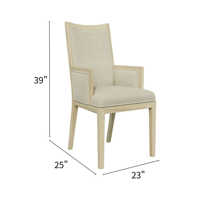 Adeline - Upholstered Arm Chair - Natural Wood Wash Home Essentials