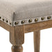 Farsiris - Counter Height Stool (Set of 2) - Beige Fabric & Weathered Oak ACME