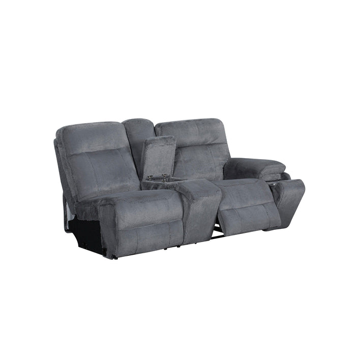 Teddy - RAF Console Loveseat With Power Headrest & Footrest - Gray
