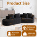 Upholstered Oversized Sectional Sofa, 4 Seater Extra Deep & Wide Seat Curved Cloud Couch With 4 Throw Pillows, Free Combination Living Room - Black Home Essentials