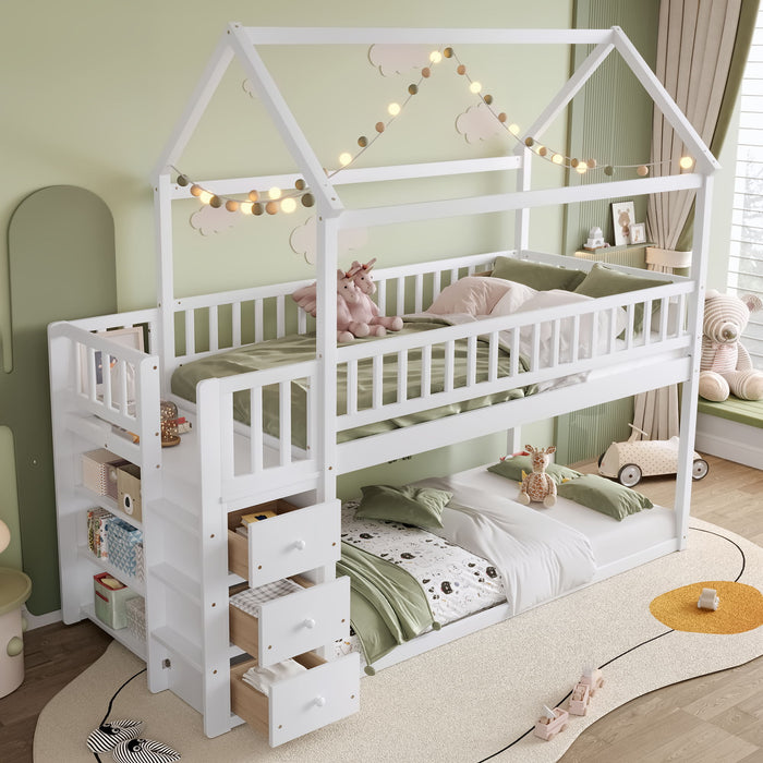 Bunk Bed With Shelves And Drawers, Storage Focused Design Home Essentials