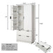 Fluted Kitchen Pantry Cabinet With 2 Large Drawers & 8 Door Spice Rack Home Essentials