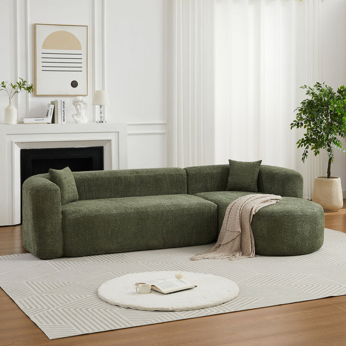 L - Shape Boneless Cloud Couch With 2 Throw Pillows For Living Room Home Essentials