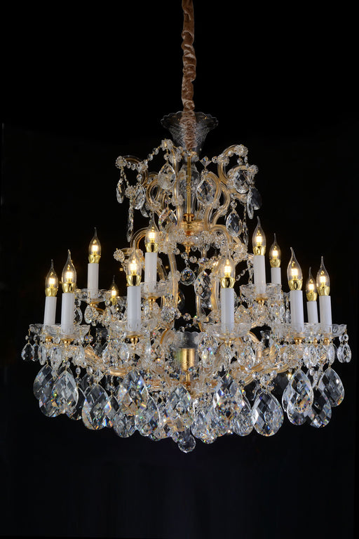 Michael Amini Lighting - La Scala 19-Light Traditional Crystal Chandelier - Gold Michael Amini